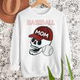Baseball Mom Skull Sports Skeleton Women Crewneck Sweatshirt