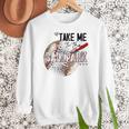 Baseball Moms Cute Take Me To The Ballpark Sports Athletic Women Crewneck Sweatshirt