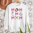 Baseball Nana Era Bows Baseball Mom Women Women Crewneck Sweatshirt Baseball Nana Era Bows Baseball Mom Women Women Crewneck Sweatshirt