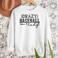 Crazy Baseball Lady Baseball Mom Sporty Humor Women Crewneck Sweatshirt