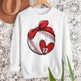 Custom Baseball Mom Number 12 Heart For Mom Mommy Raglan Baseball Tee Women Crewneck Sweatshirt Custom Baseball Mom Number 12 Heart For Mom Mommy Raglan Baseball Tee Women Crewneck Sweatshirt