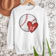 Custom Baseball Mom Number 17 Heart For Mom Mommy Premium Women Crewneck Sweatshirt Custom Baseball Mom Number 17 Heart For Mom Mommy Premium Women Crewneck Sweatshirt