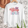 Eat Sleep Baseball Repeat Baseball Moms Women Crewneck Sweatshirt