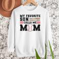 My Favorite Son Calls Me Mom Baseball Mom Women Crewneck Sweatshirt
