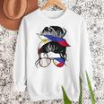 Filipina Baseball Mom Philippines Flag Baseball Girl Women Crewneck Sweatshirt Filipina Baseball Mom Philippines Flag Baseball Girl Women Crewneck Sweatshirt