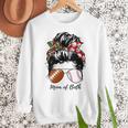 Football Mom Baseball Mom Of Both Messy Bun Mother's Day Premium Tri-Blend Women Crewneck Sweatshirt