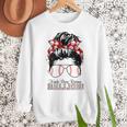 Kinda Busy Raising Ballers Messy Bun Funny Baseball Mom Women Crewneck Sweatshirt Kinda Busy Raising Ballers Messy Bun Funny Baseball Mom Women Crewneck Sweatshirt