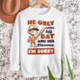 Loves Bat And His Momma Baseball Mom Women Crewneck Sweatshirt Loves Bat And His Momma Baseball Mom Women Crewneck Sweatshirt