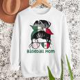 Mexico Baseball Mom Messy Bun Women Crewneck Sweatshirt Mexico Baseball Mom Messy Bun Women Crewneck Sweatshirt