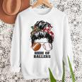 Mom Of Ballers Messy Bun Football Mom Baseball Mom Of Both Premium Tri-Blend Women Crewneck Sweatshirt Mom Of Ballers Messy Bun Football Mom Baseball Mom Of Both Premium Tri-Blend Women Crewneck Sweatshirt