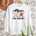 Mom Of Both Basketball Baseball Mom Women Crewneck Sweatshirt