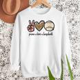 Peace Love Baseball Mom Leopard Print Cheetah Pattern Women Crewneck Sweatshirt