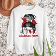 Peru Baseball Mom Messy Bun Women Crewneck Sweatshirt Peru Baseball Mom Messy Bun Women Crewneck Sweatshirt