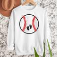 Pregnant Baseball Mom Pregnancy Announcement Baby Feet Belly Women Crewneck Sweatshirt Pregnant Baseball Mom Pregnancy Announcement Baby Feet Belly Women Crewneck Sweatshirt