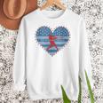 Primitive Patriotic American Baseball Mom Softball Dingers Women Crewneck Sweatshirt Primitive Patriotic American Baseball Mom Softball Dingers Women Crewneck Sweatshirt