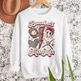 Retro Groovy Baseball Mama Baseball Mom Lover Women Crewneck Sweatshirt Retro Groovy Baseball Mama Baseball Mom Lover Women Crewneck Sweatshirt