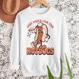 Retro Just Here For The Hotdogs Baseball Mom Sport Lover Women Crewneck Sweatshirt Retro Just Here For The Hotdogs Baseball Mom Sport Lover Women Crewneck Sweatshirt