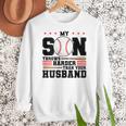 My Son Throws Harder Than Your Husband Baseball Mom Women Crewneck Sweatshirt My Son Throws Harder Than Your Husband Baseball Mom Women Crewneck Sweatshirt