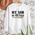 My Son Will Be On The Field Baseball Mom Women Crewneck Sweatshirt