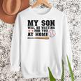 My Son Will Be Waiting For You At Home Baseball Mom Women Crewneck Sweatshirt My Son Will Be Waiting For You At Home Baseball Mom Women Crewneck Sweatshirt