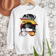 Spanish Baseball Mom Messy Bun Spain Baseball Girl Women Crewneck Sweatshirt Spanish Baseball Mom Messy Bun Spain Baseball Girl Women Crewneck Sweatshirt