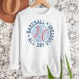 Spring 2024 Season Cute Baseball Mom All Day Everyday Women Crewneck Sweatshirt Spring 2024 Season Cute Baseball Mom All Day Everyday Women Crewneck Sweatshirt