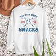 Spring 2024 Season Cute Baseball Mom Here For The Snacks Women Crewneck Sweatshirt Spring 2024 Season Cute Baseball Mom Here For The Snacks Women Crewneck Sweatshirt