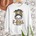 T Ball Mom Messy Bun Leopard Baseball Mom Leopard Women Crewneck Sweatshirt T Ball Mom Messy Bun Leopard Baseball Mom Leopard Women Crewneck Sweatshirt