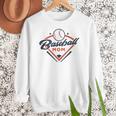Vintage Baseball Mom Ballpark Momma Baseball Lover Women Crewneck Sweatshirt