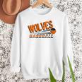 Wolves Baseball Team Baseball Mom Wolf Sports School Spirit Women Crewneck Sweatshirt