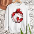 Womens Custom Baseball Mom Number 22 Heart For Mom Mommy Premium Women Crewneck Sweatshirt Womens Custom Baseball Mom Number 22 Heart For Mom Mommy Premium Women Crewneck Sweatshirt