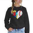 Autism Baseball Heart Autism Puzzle Baseball Mom Women Crewneck Sweatshirt Autism Baseball Heart Autism Puzzle Baseball Mom Women Crewneck Sweatshirt