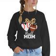 Ball Mom Football Baseball Mom Heart Women Crewneck Sweatshirt