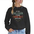 At Ballpark Is Where I Spend Most Of My Days Baseball Mom Women Crewneck Sweatshirt