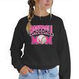 BASEBALL MOM BREAST CANCER RIBBON PINK SPORTS MOM Women Crewneck Sweatshirt BASEBALL MOM BREAST CANCER RIBBON PINK SPORTS MOM Women Crewneck Sweatshirt