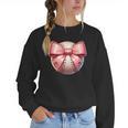 Baseball Mom Coquette Pink Bow Baseball Mom Women Crewneck Sweatshirt