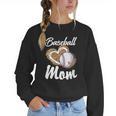 Baseball Mom Grandma Leopard Baseball Lover Fan Women Crewneck Sweatshirt