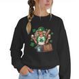 Baseball Mom Green Shamrock St Patrick Day Women Women Crewneck Sweatshirt