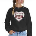 Baseball Mom Heart Love Mother's Day Game Day Support Women Crewneck Sweatshirt