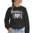 Baseball Mom Heart Sports Mom Women Crewneck Sweatshirt