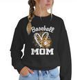 Baseball Mom Leopard Heart Matching Family Women Crewneck Sweatshirt Baseball Mom Leopard Heart Matching Family Women Crewneck Sweatshirt