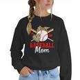 Baseball Mom Leopard Heart Mother's Day Girls Women Crewneck Sweatshirt Baseball Mom Leopard Heart Mother's Day Girls Women Crewneck Sweatshirt