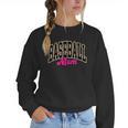 Baseball Mom Leopard Baseball Mama Life Girls Women Baller Women Crewneck Sweatshirt