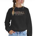 Baseball Mom Leopard Print Baseball Mama Mother's Day Women Crewneck Sweatshirt