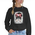 Baseball Mom Messy Bun Hair Player Mom Women Crewneck Sweatshirt Baseball Mom Messy Bun Hair Player Mom Women Crewneck Sweatshirt