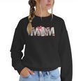 Baseball Mom With Pink Bow Women Crewneck Sweatshirt Baseball Mom With Pink Bow Women Crewneck Sweatshirt