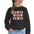 Baseball Mom Sister Tween Teen Girl Girly Pink Bow Preppy Women Crewneck Sweatshirt