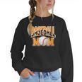 Baseball Mom Sports Orange Women Crewneck Sweatshirt