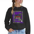 Baseball Mom Traits For Great Mothers Grey And Purple Women Crewneck Sweatshirt Baseball Mom Traits For Great Mothers Grey And Purple Women Crewneck Sweatshirt