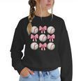 Baseballs And Bows Coquette Baseball Mom Baseball Coach Girl Women Crewneck Sweatshirt Baseballs And Bows Coquette Baseball Mom Baseball Coach Girl Women Crewneck Sweatshirt